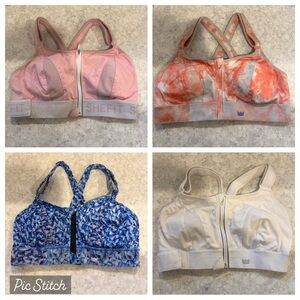 SHEFIT Luxe Ultimate Sports Bra Lot of 4 - Pink, Orange, Blue, White